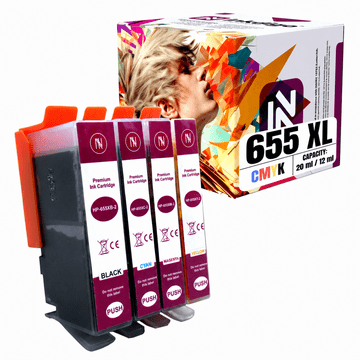 Inkdigo tusz 655 XL kompatybilny z HP DeskJet InkAdvantage3525 Certyfikat TÜV