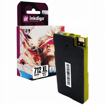 Inkdigo tusz 712 XL kompatybilny z HP DesignJet Studio24Inch T210 T230 T250 Certyfikat TÜV