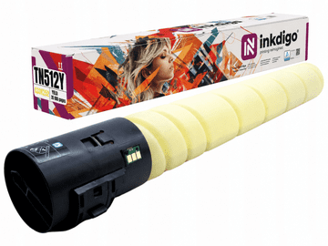 Inkdigo toner TN512Y kompatybilny z Konica Minolta Bizhub C454 C554 C454e Certyfikat TÜV
