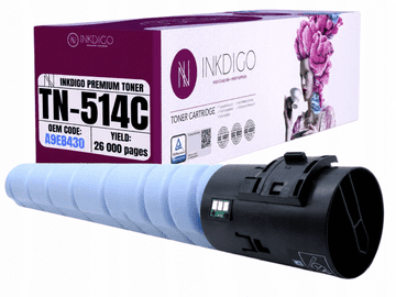 Inkdigo toner TN514C kompatybilny z Konica Minolta Bizhub C458 C558 C658 Certyfikat TÜV