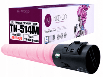 Inkdigo toner TN514M kompatybilny z Konica Minolta Bizhub C458 C558 C658 Certyfikat TÜV