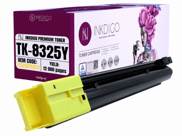 Inkdigo toner TK8325Y kompatybilny z Kyocera TASKalfa2551ci Certyfikat TÜV
