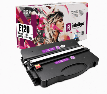 Inkdigo bęben+toner 12016SE / 12026XW kompatybilny z Lexmark E120 E120N Certyfikat TÜV