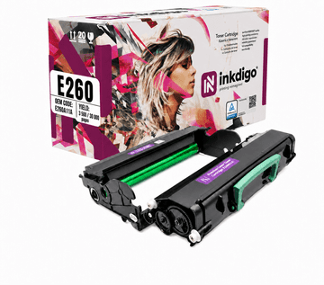 Inkdigo bęben+toner E260A11E / E260X22G kompatybilny z Lexmark E260 E360DN Certyfikat TÜV