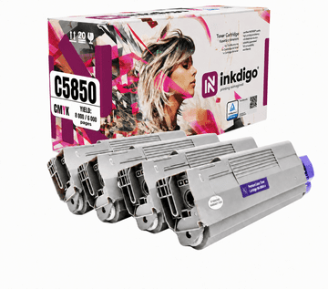 Inkdigo toner 43865721-43865724 kompatybilny z OKI C5850 MC560DN C5950CDTN Certyfikat TÜV