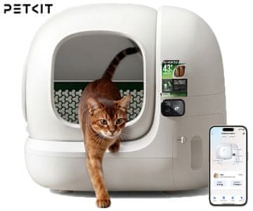 PetKit Purobot Max 3 pametno mačje stranišče, 76L prostornina, QUAD nadzor vonjav, 62x54x55cm