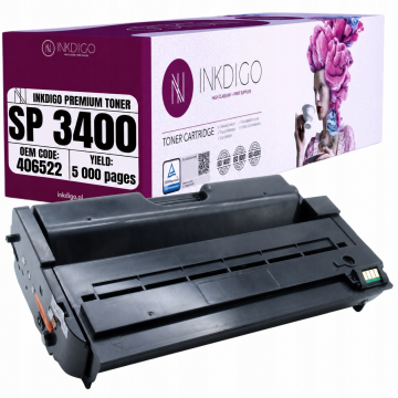 Inkdigo toner 406522 kompatybilny z Ricoh Aficio SP3400N SP3410DN SP3410N Certyfikat TÜV