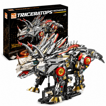 MJI Klocki 13105 Mechaniczny Dinozaur Triceratops LED 1688 el ruchomy