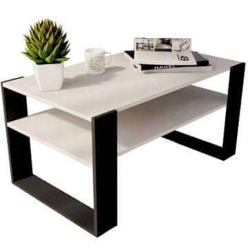 Stolik kawowy BIAŁY 90x50cm LOFT RETRO ŁAWA STÓŁ