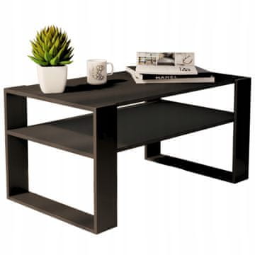 Stolik kawowy CZARNY 90x50cm LOFT RETRO ŁAWA STÓŁ