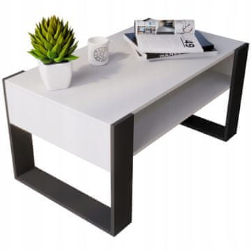 Stolik kawowy BIAŁY 90x50cm ŁAWA RETRO STÓŁ LOFT