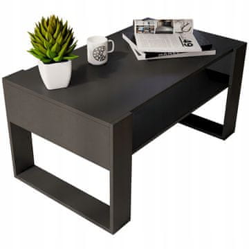 Stolik kawowy CZARNY 90x50cm ŁAWA RETRO STÓŁ LOFT