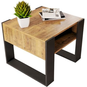 Stolik kawowy 55x55cm DĄB ŁAWA RETRO STÓŁ LOFT VIP