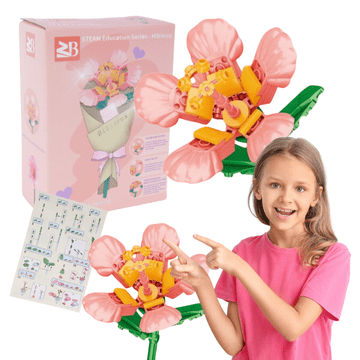 Zestaw Klocki Kwiaty 80 Elementów Hibiskus Instrukcja Składania Prezent