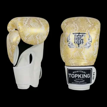 Top King Rękawice Bokserskie Muay Thai Super Star Snake Air BIAŁY 12OZ