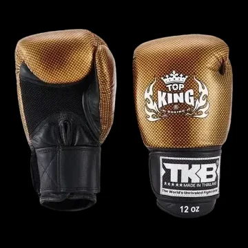 Top King Rękawice Bokserskie Muay Thai Empower Air 10OZ CZARNY/ZŁOTY