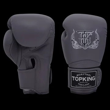 Top King Rękawice Bokserskie Muay Thai Super SZARY 10OZ