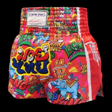 Top King Spodenki Bokserskie Muay Thai X Puck CZERWONY M