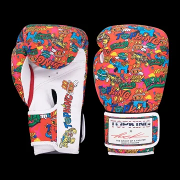 Top King Rękawice Bokserskie Muay Thai X Puck CZERWONY 12OZ