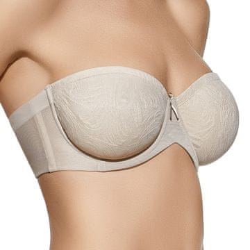 Selene Biustonosz Miękki Damski z Tiulem z Odpinanymi Ramiączkami Beżowy Biustonosz Miękki Damski z Tiulem z Odpinanymi Ramiączkami Beżowy