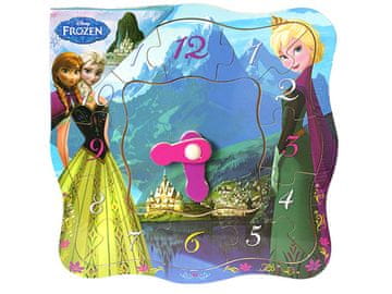 PLAYME Drewniany Zegar EDUKACYJNY FROZEN Kraina Lodu Puzzle Nauka