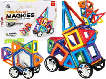 KLOCKI Kolorowe MAGNETYCZNE Konstrukcyjne EDUKACYJNE 36 ele. KREATYWNE