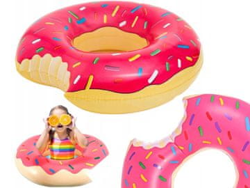 BIG DMUCHANE KOŁO DO Pływania PĄCZEK DONUT Kolorowy MATERAC DLA DZIECI