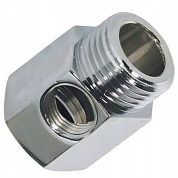 Chromowane Przyłącze Mosiężne 1/2" GZ x 1/2" GW z gwintem 1/4" RO