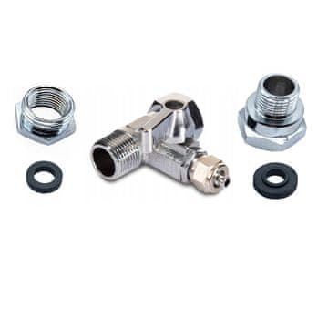 Uniwersalne przyłącze zintegrowane 3/8" i 1/2" z zaworem kulowym