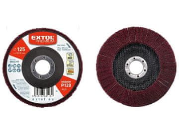 Extol Premium Polnokrožni brusni disk iz korundnega flisa P120, 125x15 mm 8803391