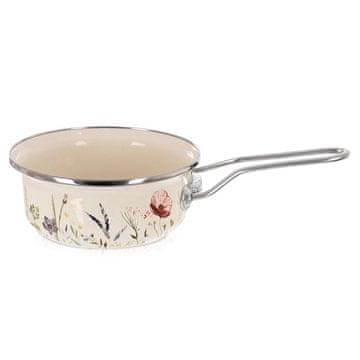 Northix Emajlirana jeklena ponev, kremna, 14 cm, 650 ml