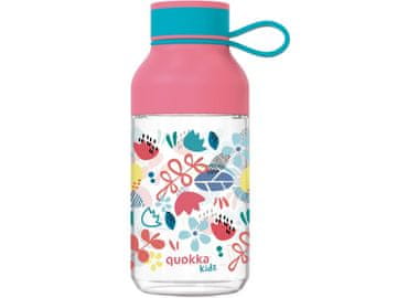 QUOKKA Plastična steklenica z ročajem Quokka Kids Ice Flowers – 430 ml, 40158