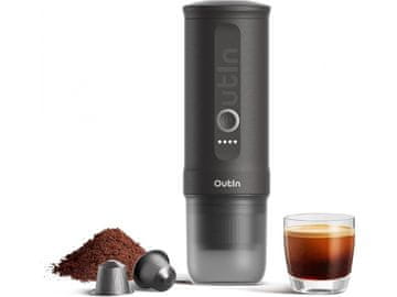 Outin Prenosni aparat za espresso Outin Nano – Space Grey (odprt)