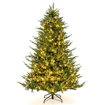 Northix Umetno božično drevo z vnaprej osvetljeno osvetlitvijo 213 cm, 8 načinov, toplo bela LED