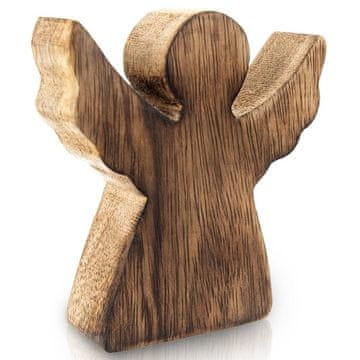 Northix Lesena figurica božičnega angela, mangov les, 15 cm