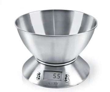 Platinet PBSKB kuhinjska tehtnica s posodo, LCD zaslon, TARA funkcija, max. 5 kg, 1,8 L posoda, nerjaveče jeklo, srebrna