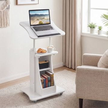 Northix Mobilna stoječa miza s kolesi, nagibna plošča, 72-112 cm
