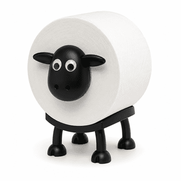 HOME & MARKER® Dekorativno držalo za toaletni papir v obliki ovce, ABS, črno, 16 × 9,5 × 8,5 cm, 3D tisk | ROLLSHEEP