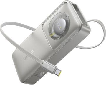 BASEUS Free2Pull USB-C prenosna baterija 10000 mAh 30 W siva (P10073701843-00)