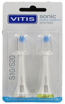 Vitis Sonic S10/S20 Duo srednje velike glave za električno zobno ščetko, 2 kosa (8427426041110)