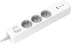 Xiaomi razdelilnik 2C1A s 3 vtičnicami, 1 x USB-A, 2 x USB-C, 1,4 m, bel (BHR07UKEU)