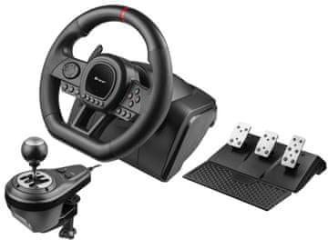 Tracer Volan SimRacer z ročnim menjalnikom 6v1 in žičnim pogonom, črne barve (TRAJOY47345)
