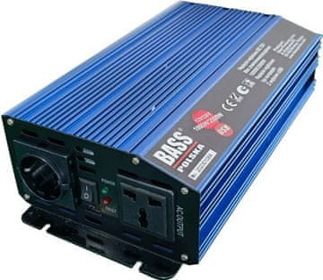 Bass Polska 1000/2000 W 12-230 V DC-AC pretvornik BP-5012 (5902067627815)