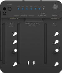 Box Priklopna in klonirajoča postaja IB-2913MCL-C31 za M.2 SATA/NVMe, M.2 PCIe NVMe, 2,5"/3,5" HDD/SSD USB 3.2 Gen 2 Type-C/A črne barve