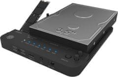 Box Priklopna in klonirajoča postaja IB-2913MCL-C31 za M.2 SATA/NVMe, M.2 PCIe NVMe, 2,5"/3,5" HDD/SSD USB 3.2 Gen 2 Type-C/A črne barve