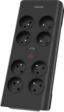 Philips SPN7080BA/60 prenapetostna zaščita 8 vtičnic 2 m črne barve