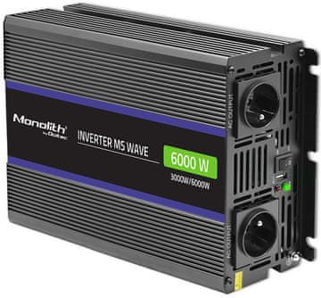 Qoltec Avtomobilski pretvornik Monolith 6000 MS Wave 3000 W/6000 W 12 V do 230 V
