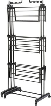 Vilde kovinsko črno navpično raztegljivo stojalo za perilo XXL 78 - 130 x 64 x 172 cm (5904316496760)