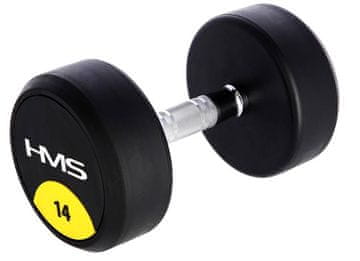 HMS PRO gumirana utež 14 kg črne barve (5907695539431)