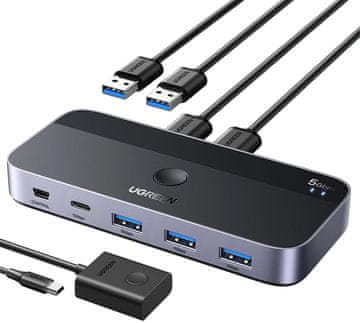 Ugreen USB 3.0 CM662 2v4 izhod USB stikalo črne barve (6941876217052)